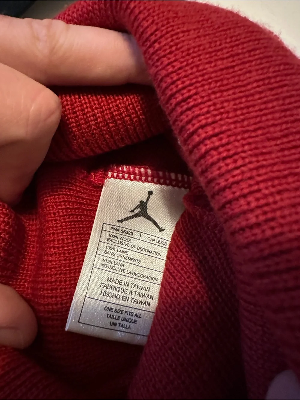 Jordan Beanie Hat with Metal Jumpman Logo Gym Red Mens Unisex